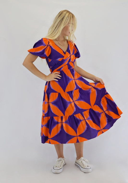 Purple and Orange Pattern Dress