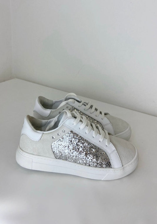 Glitter Genuine Leather Sneakers