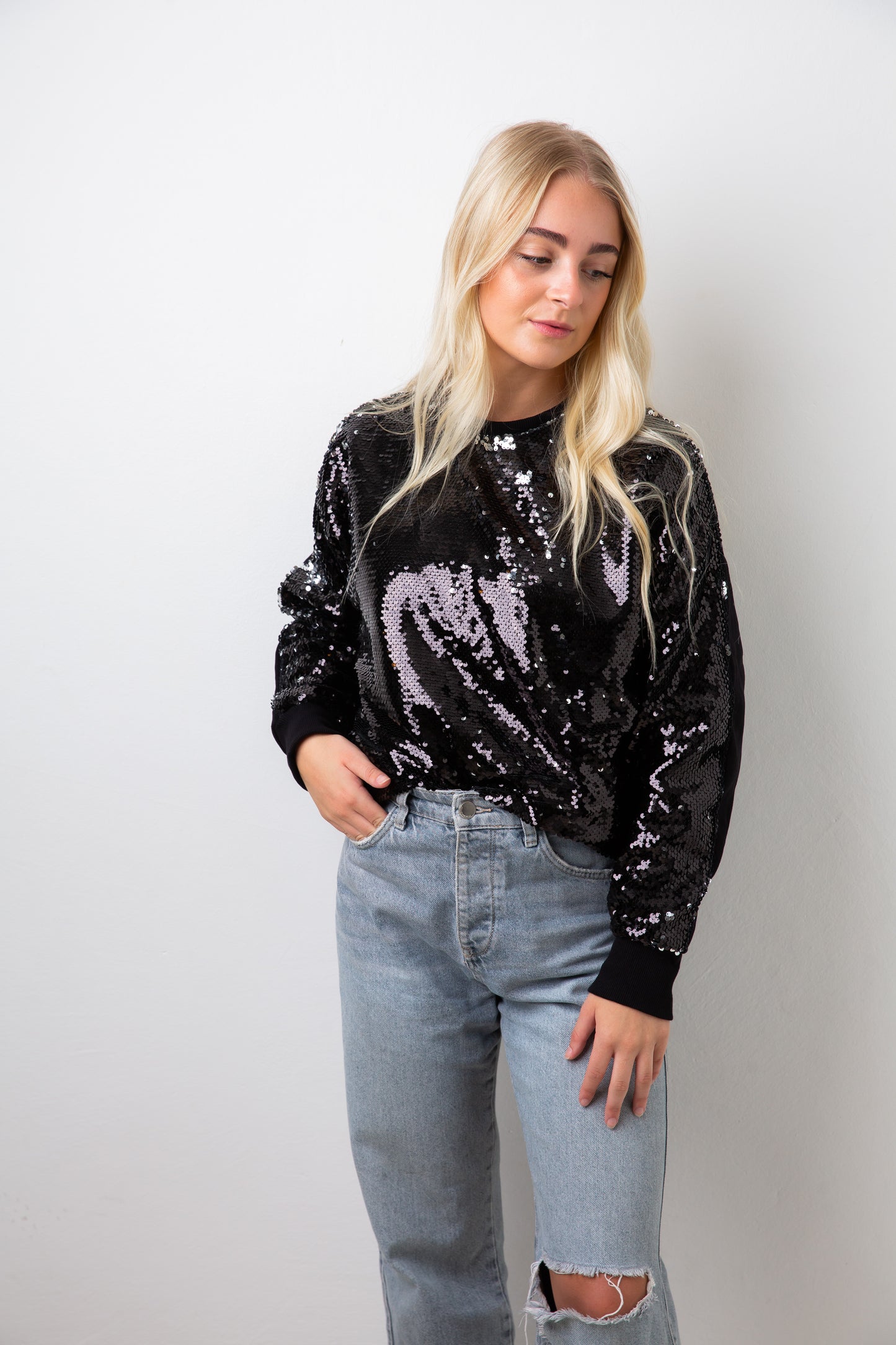 Silver Sequin Sweater