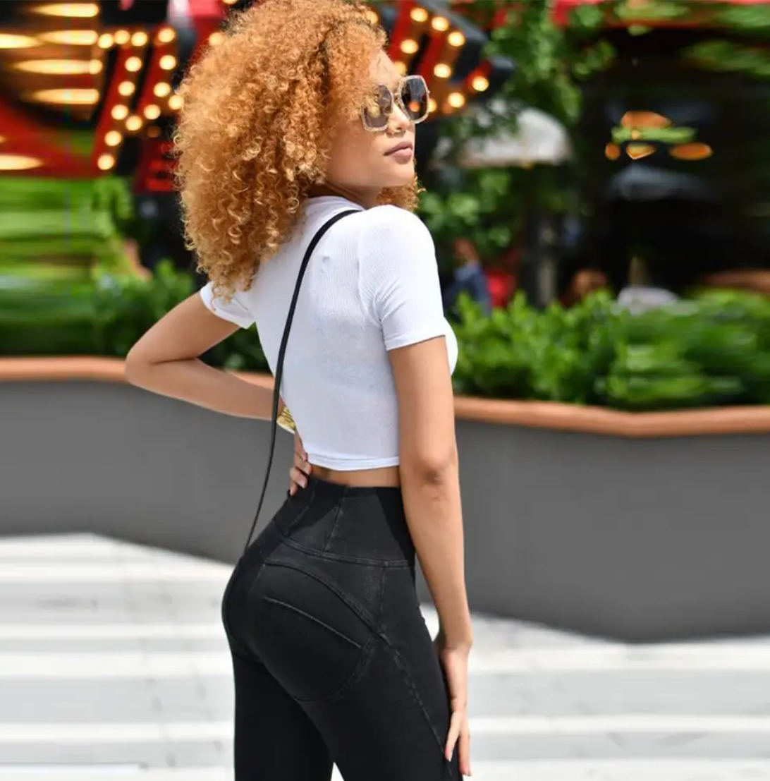 Black Denim High Waist Shape Wear