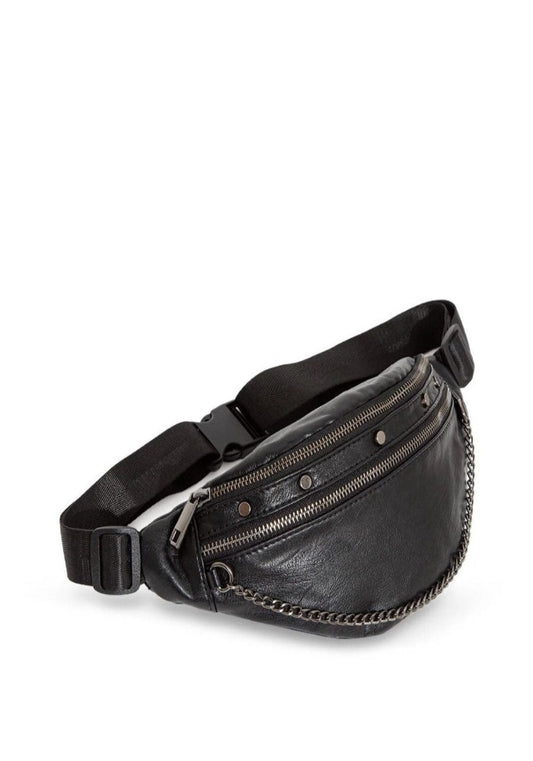 Black Chain Detail Fanny Pack