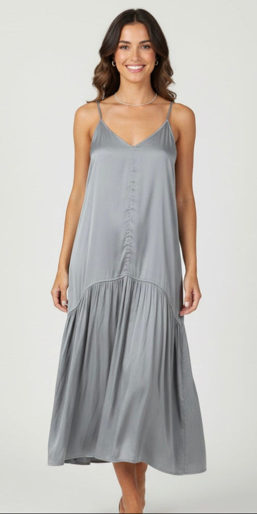 French Silk Dress - Pewter