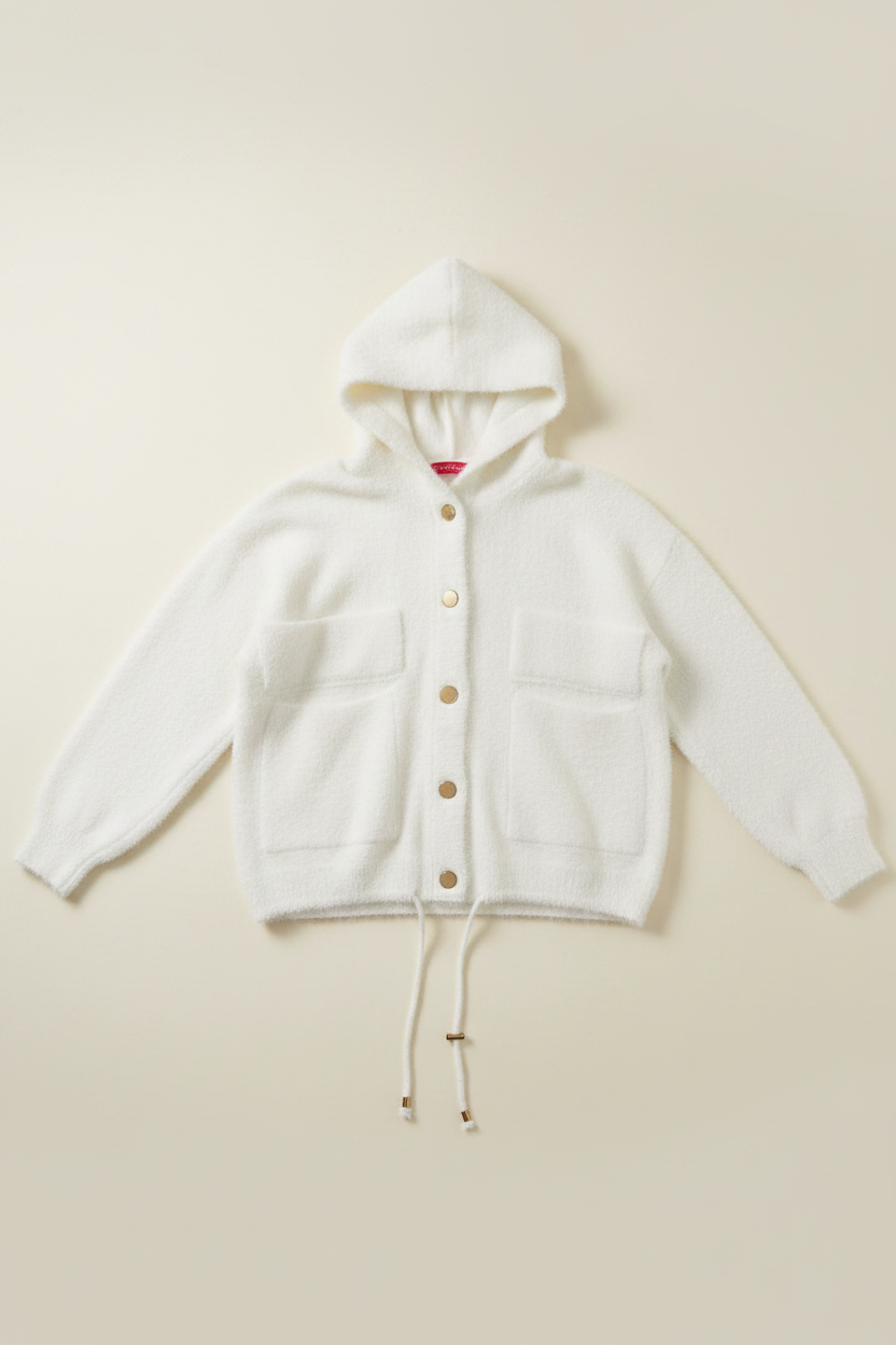 Luxe Knit Hoodie - Flat Lay Portrait