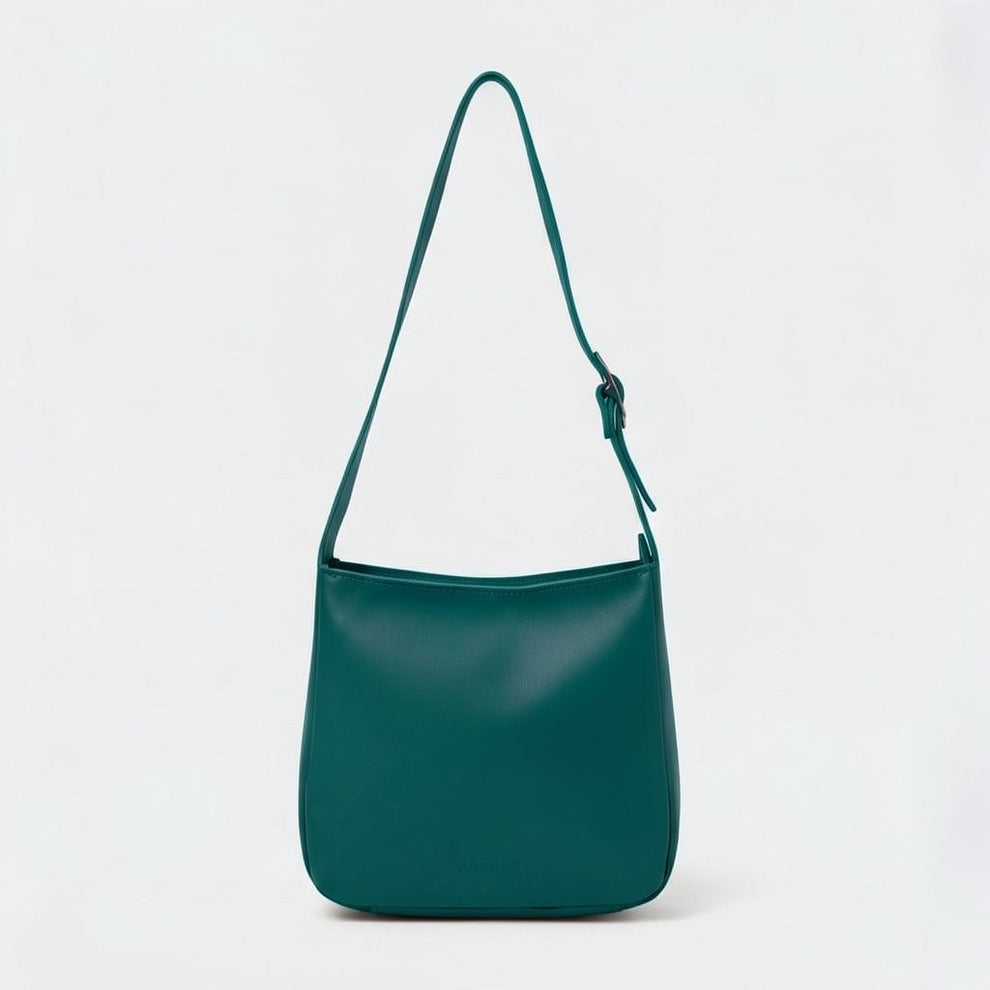 Antelo Buckley Unlined leather Hobo Shoulder Bag Storm Green