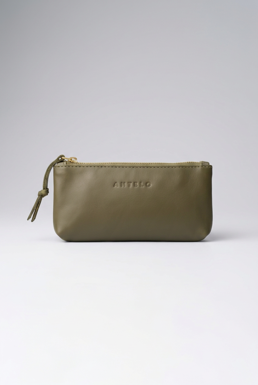 Antelo Sofia Zip Pouch Khaki Green