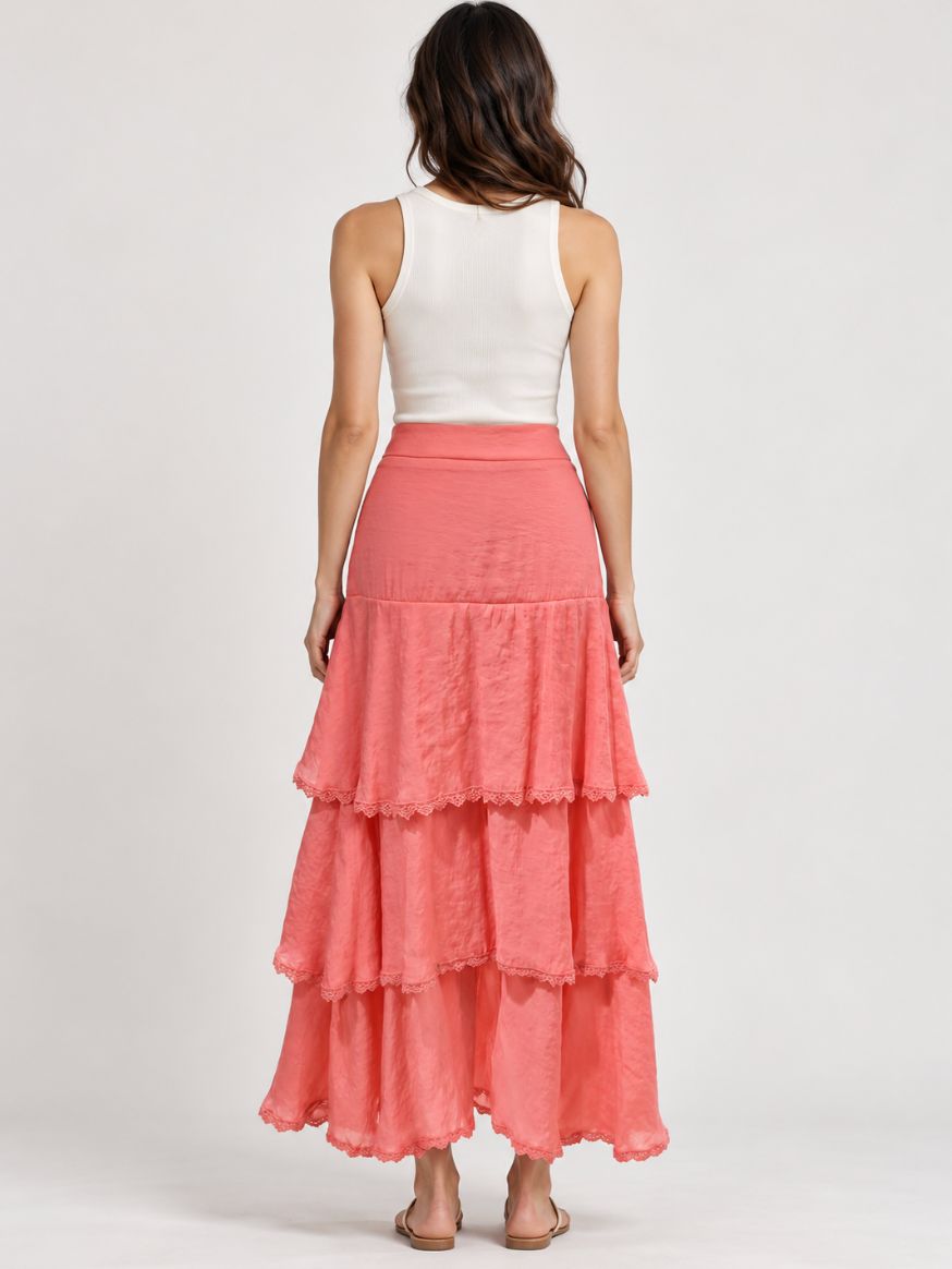 Peach Ruffle Skirt