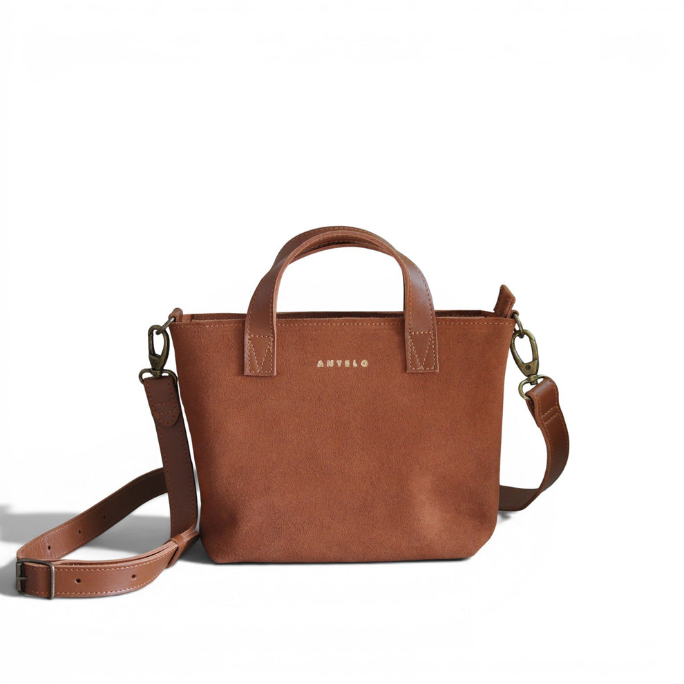 Antelo Zazi Petite Crossbody Tote Cider Tan Suede