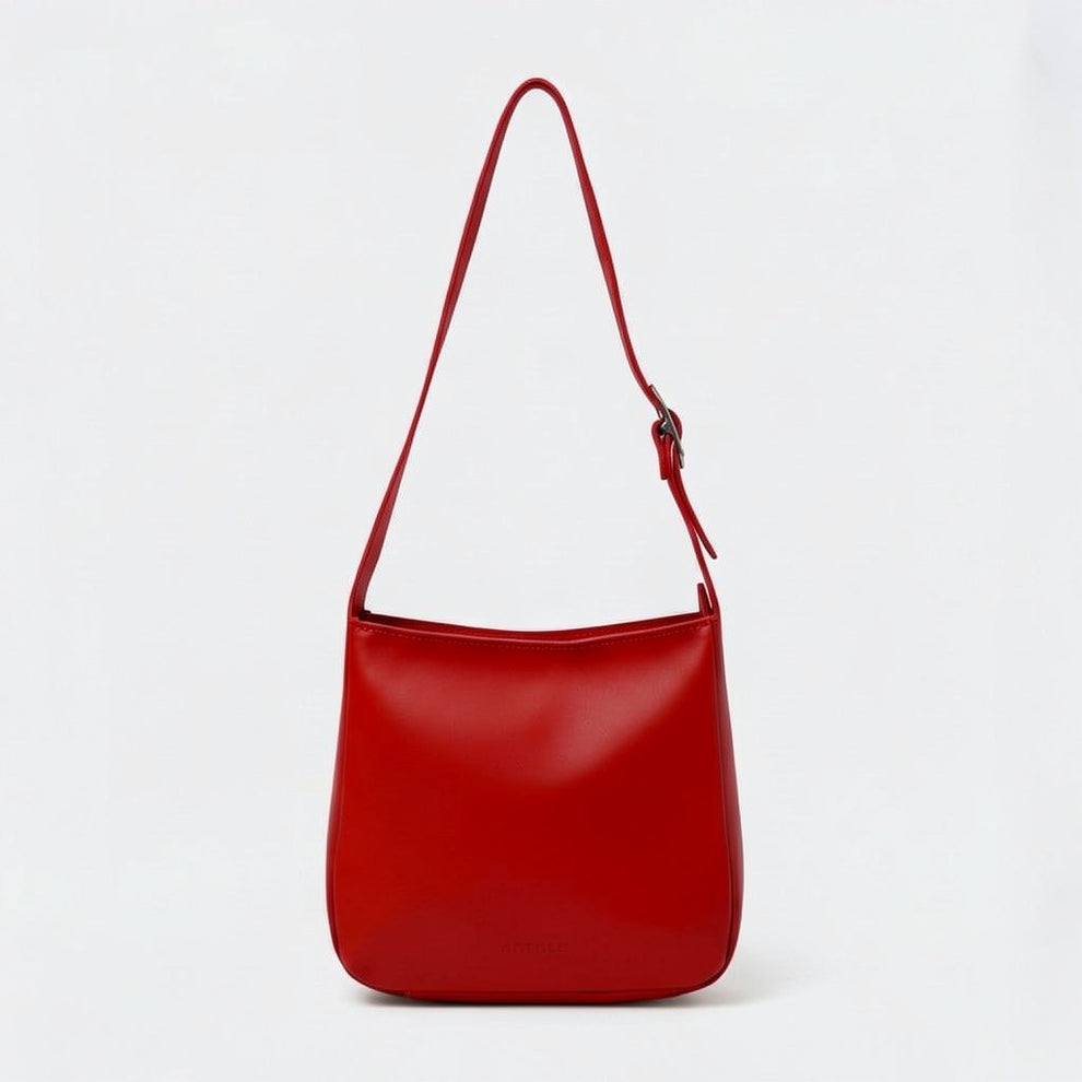 Antelo Buckley Unlined leather Hobo Shoulder Bag Red