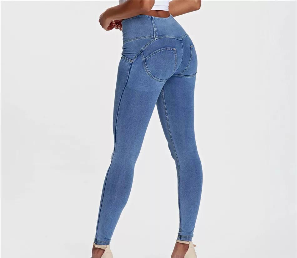 Light Blue Denim High Waist Shape Wear