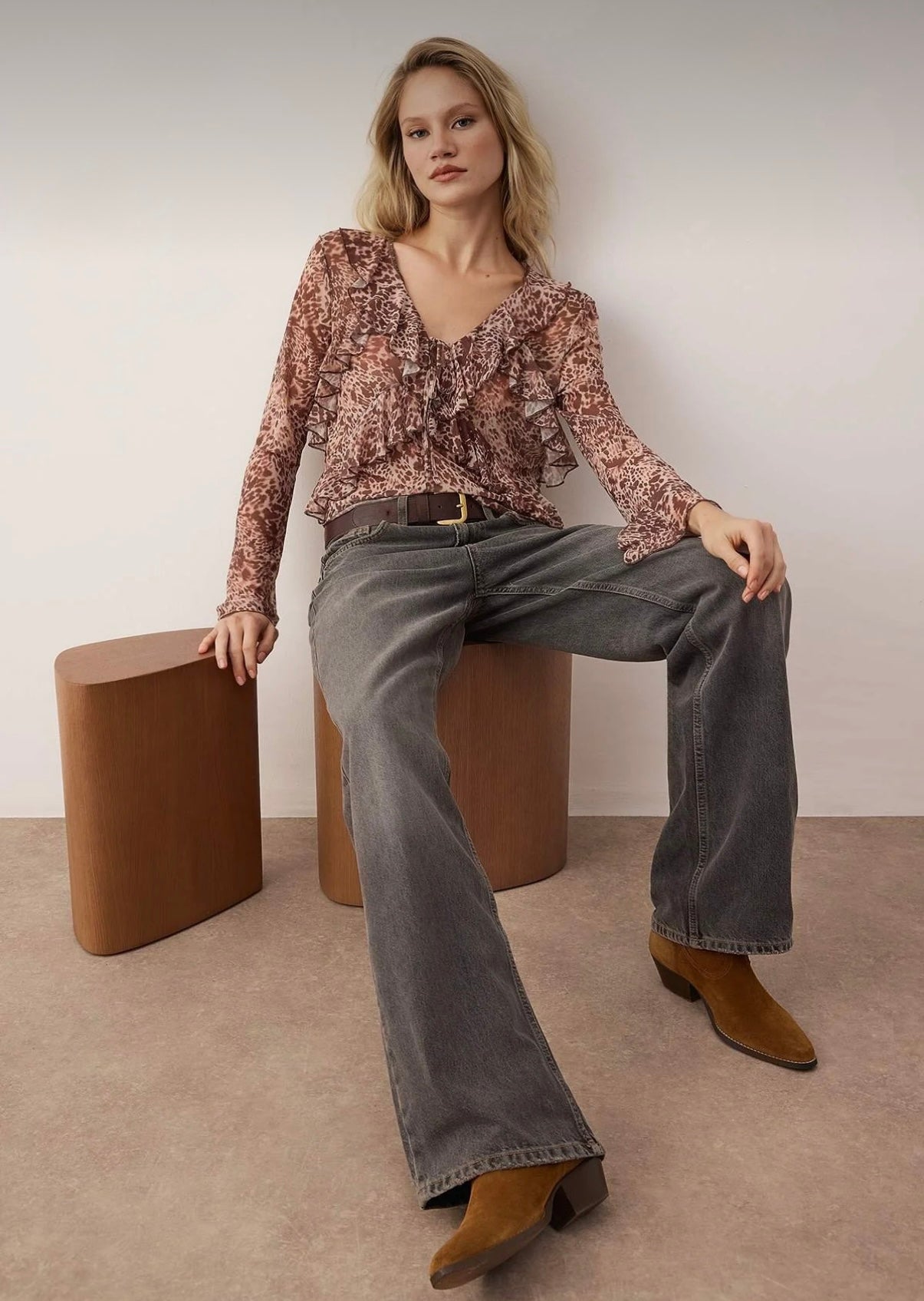 Wild Spot Chiffon Blouse