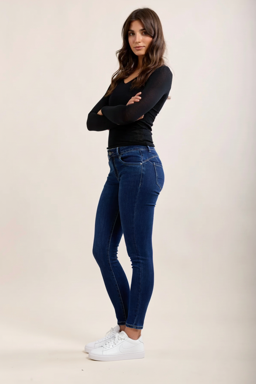 French Shapewear Jeans Dark Blue