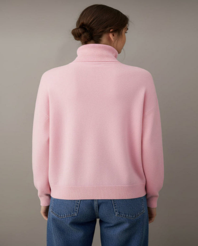 Half Zip Knit - Baby Pink
