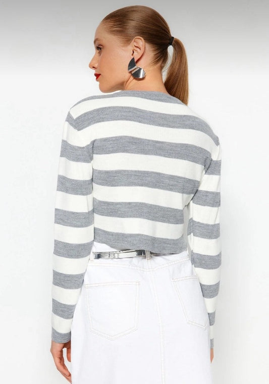 Cropped Striped Knit