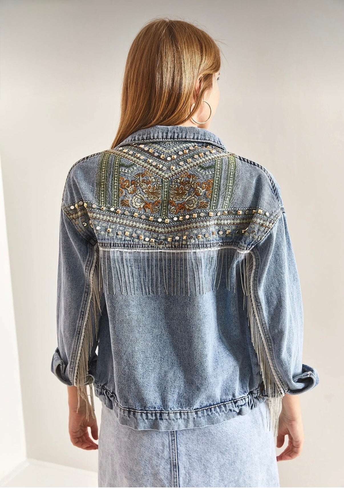 Rhinestone Fringe Jacket