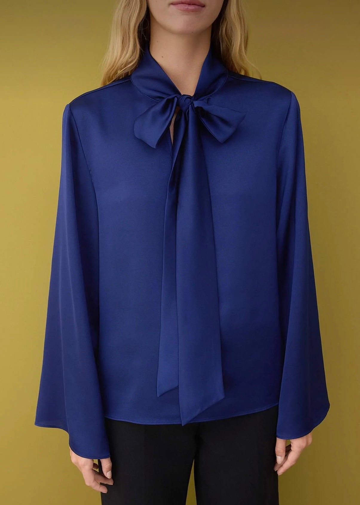 Cobalt Blue Tie Blouse
