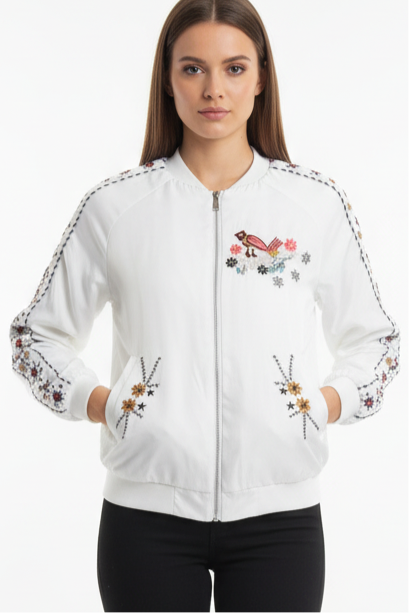 Signature Embroidered Bomber Jacket