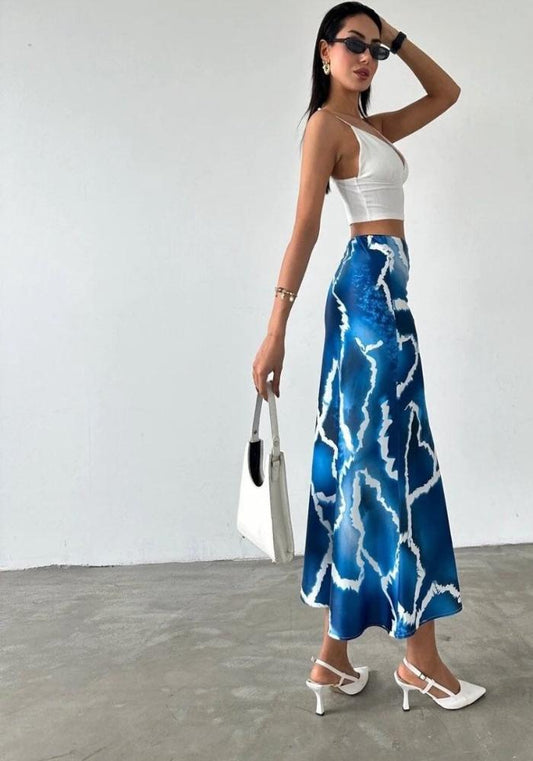 Hydrangea Satin Skirt