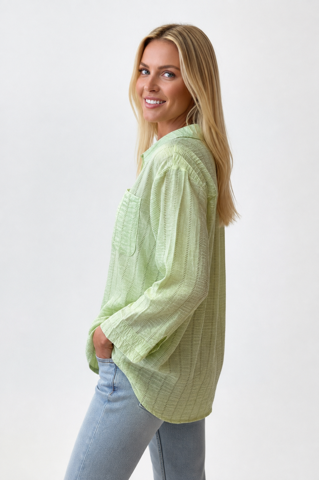 Luxe Resort Blouse Lime