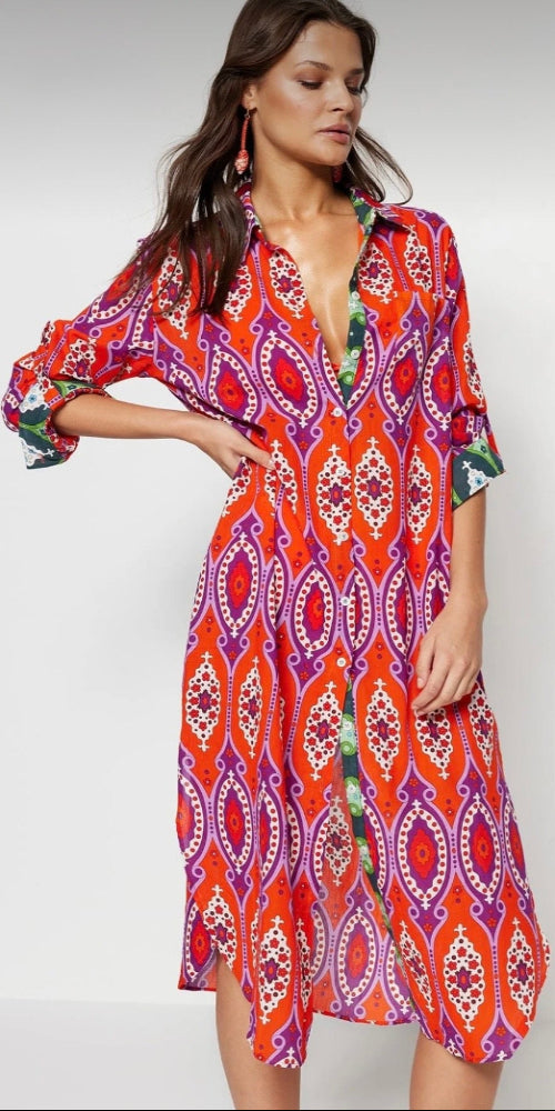 Sunset Shirt Dress