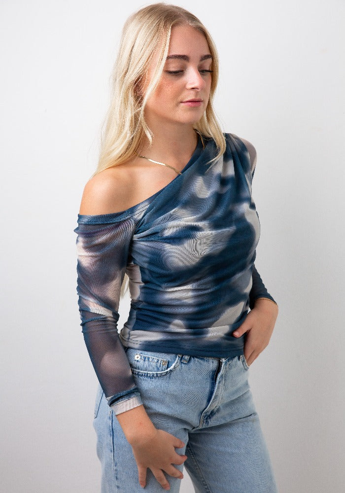 Mesh Off-Shoulder Top