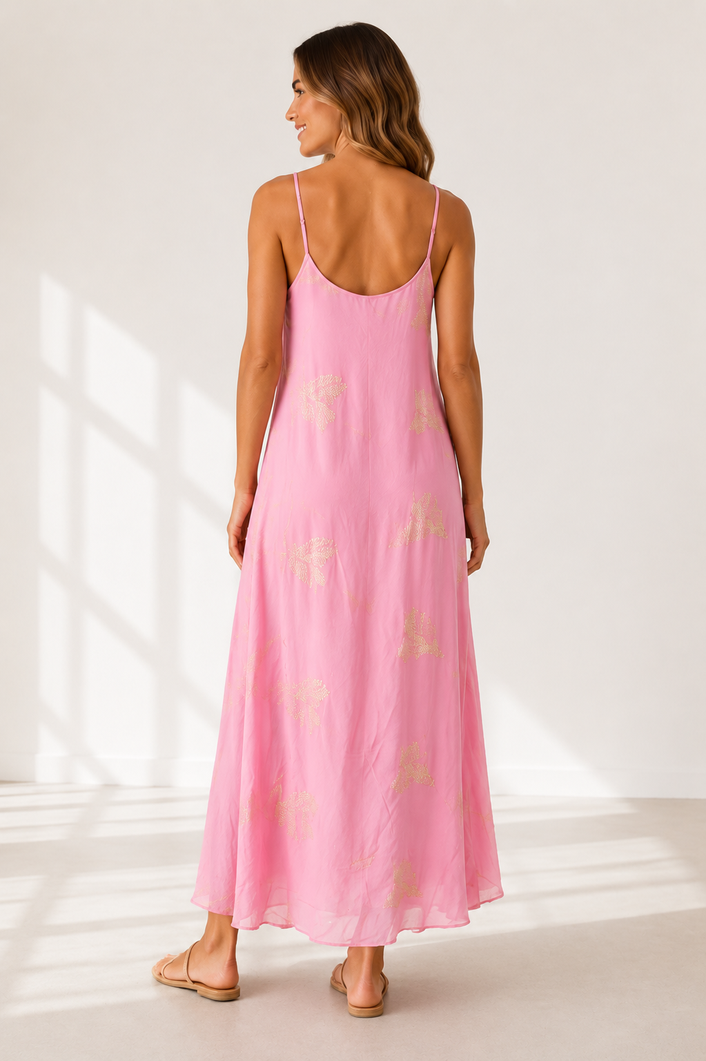 Indi Gold Detail Dress Pink