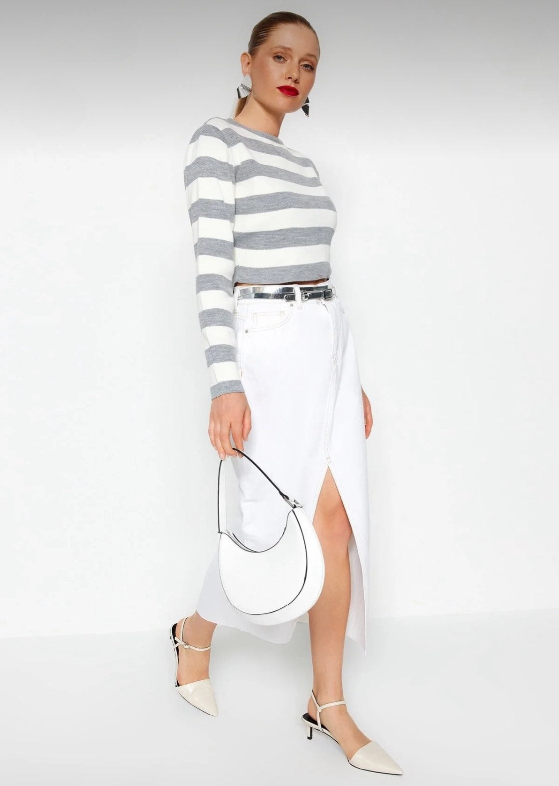 Cropped Striped Knit