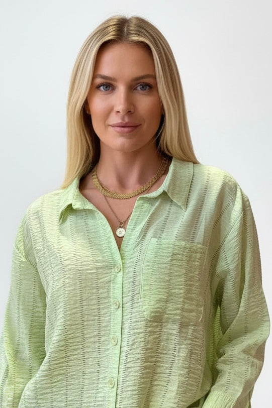 Luxe Resort Blouse Lime