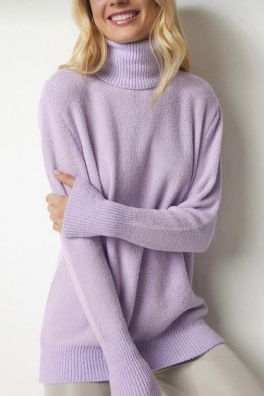 Lilac Mock Neck Knit