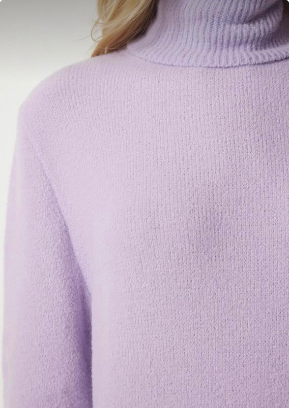 Lilac Mock Neck Knit