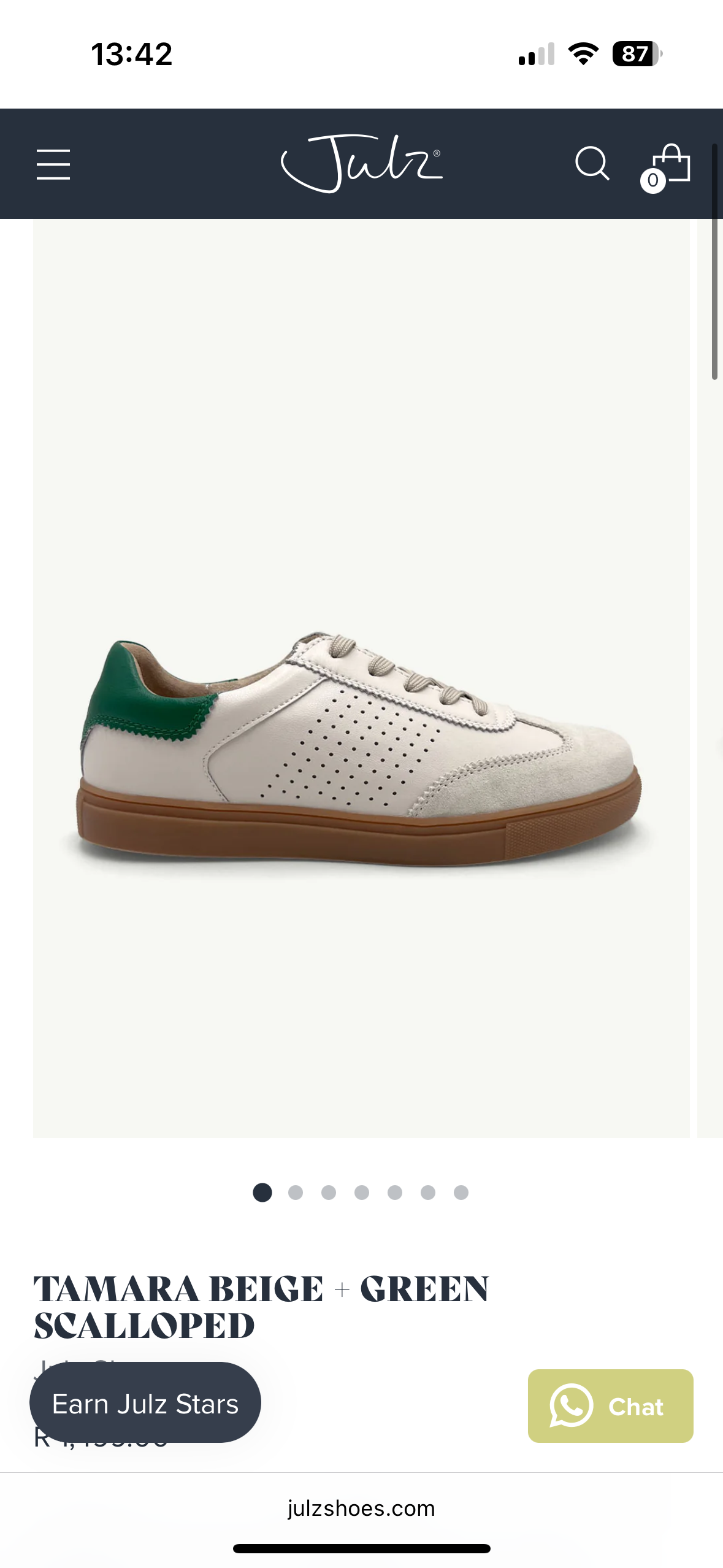 Julz Tamara Beige & Green Scallop