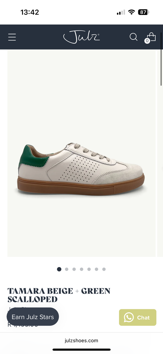 Julz Tamara Beige & Green Scallop