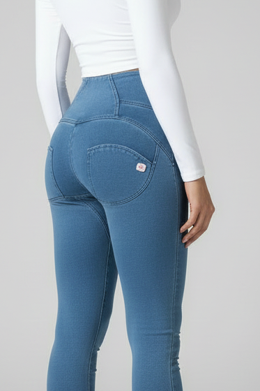Light Blue Denim High Waist Shape Wear