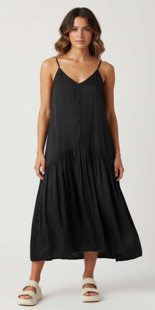 French Silk Dress - Black
