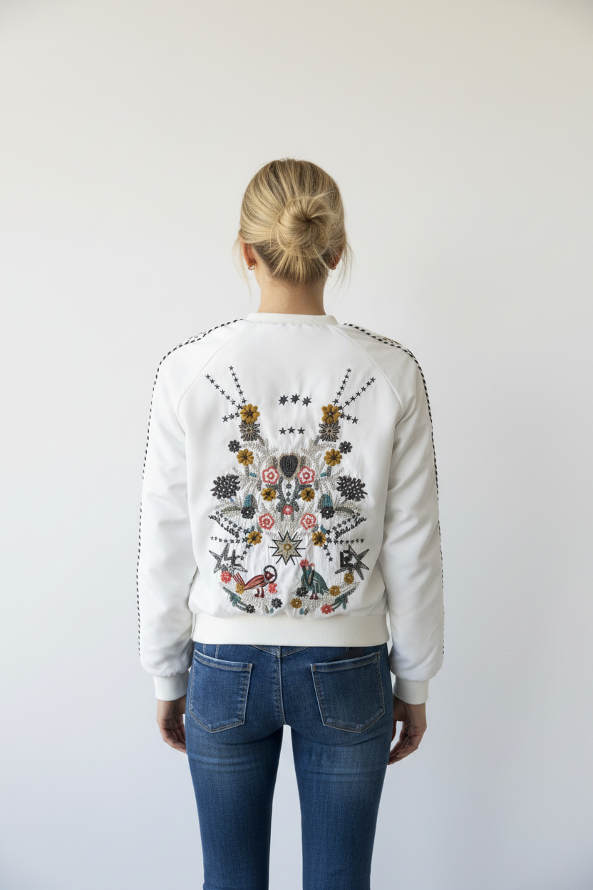 Back view - Embroidered Bomber Jacket