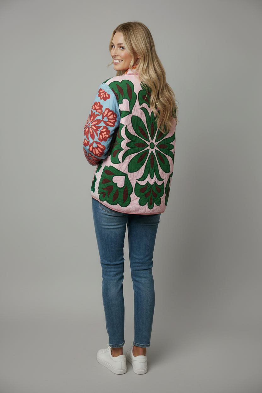 Colourblock Jacket Model Back