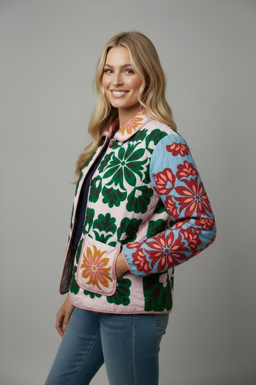 Colourblock Jacket Model Side