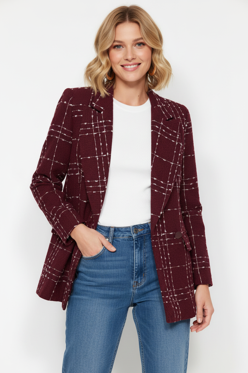 Merlot Statement Blazer - Front