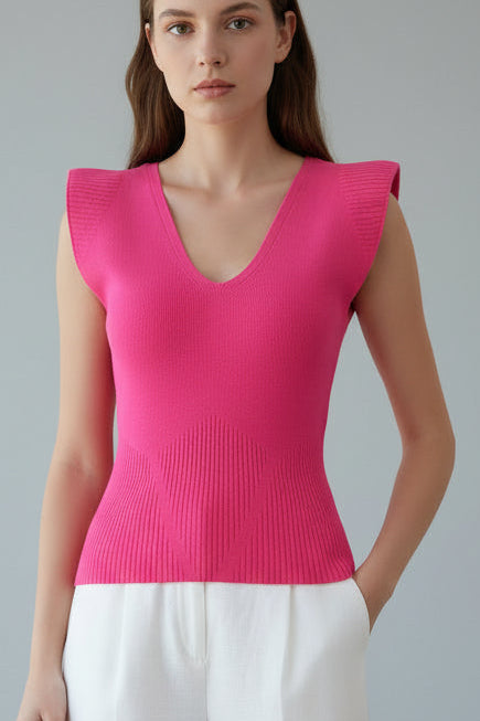 Knitted Tee - Hot Pink