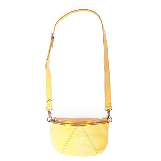 Antelo Ruby Classic Adjustable leather moon bag Crossbody Sunwashed Yellow
