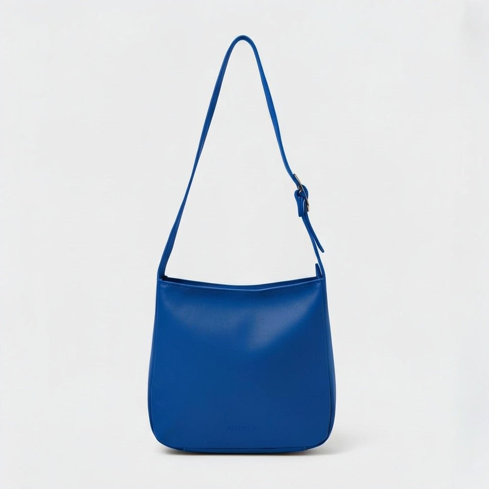 Antelo Buckley Unlined leather Hobo Shoulder Bag Cobalt Blue