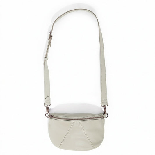 Antelo Ruby Classic Adjustable leather moon bag Bone White