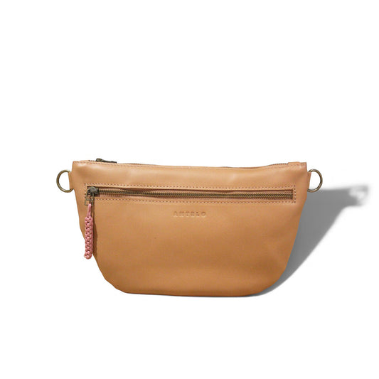 Antelo Ayla Adjustable Half Moon Crossbody Hazel & Pink