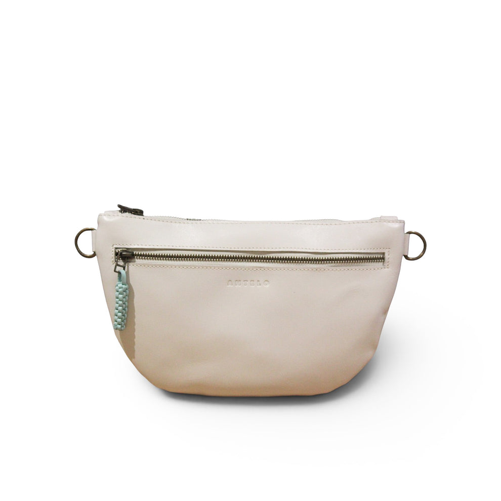Antelo Ayla Adjustable Half Moon Crossbody Bone White Mint