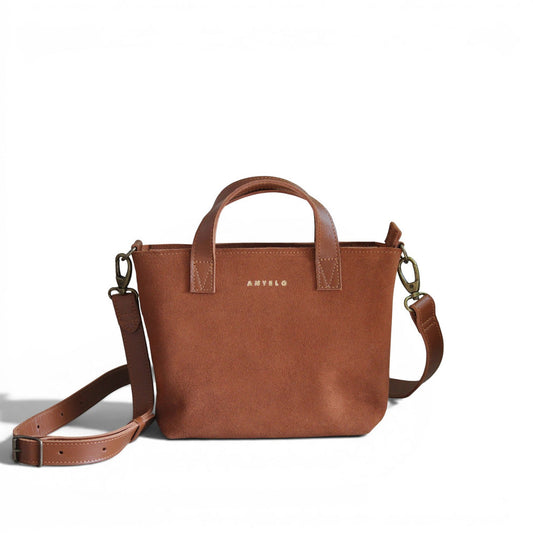 Antelo Zazi Petite Crossbody Tote Cider Tan Suede