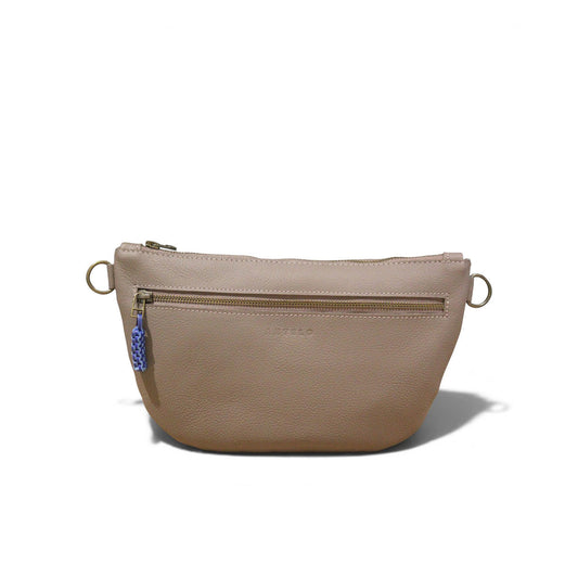 Antelo Ayla Adjustable Half Moon Crossbody Dark Taupe Cobalt Blue