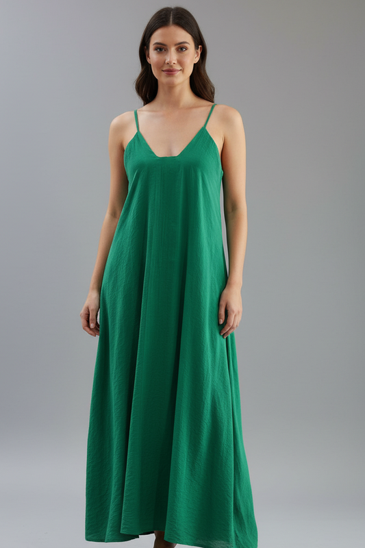 Spanish Cotton Dress - Emerald