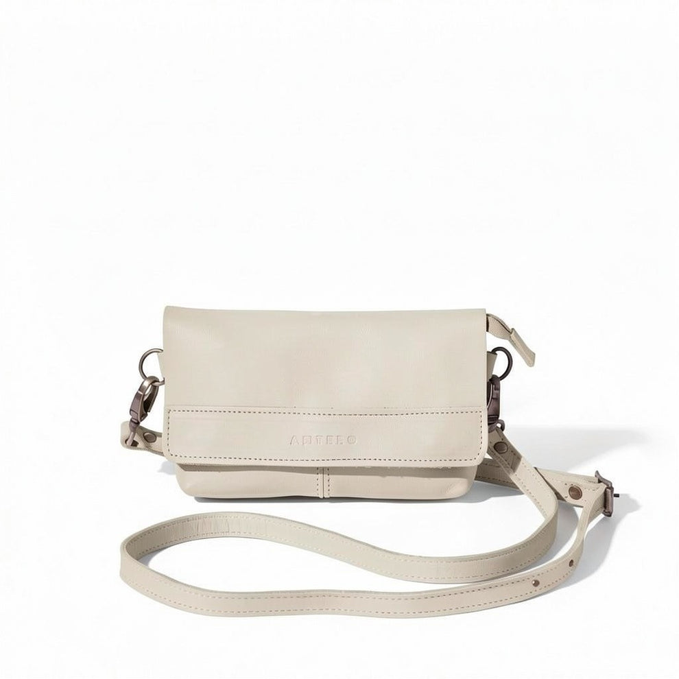 Antelo Alfi Micro leather Crossbody Bone White
