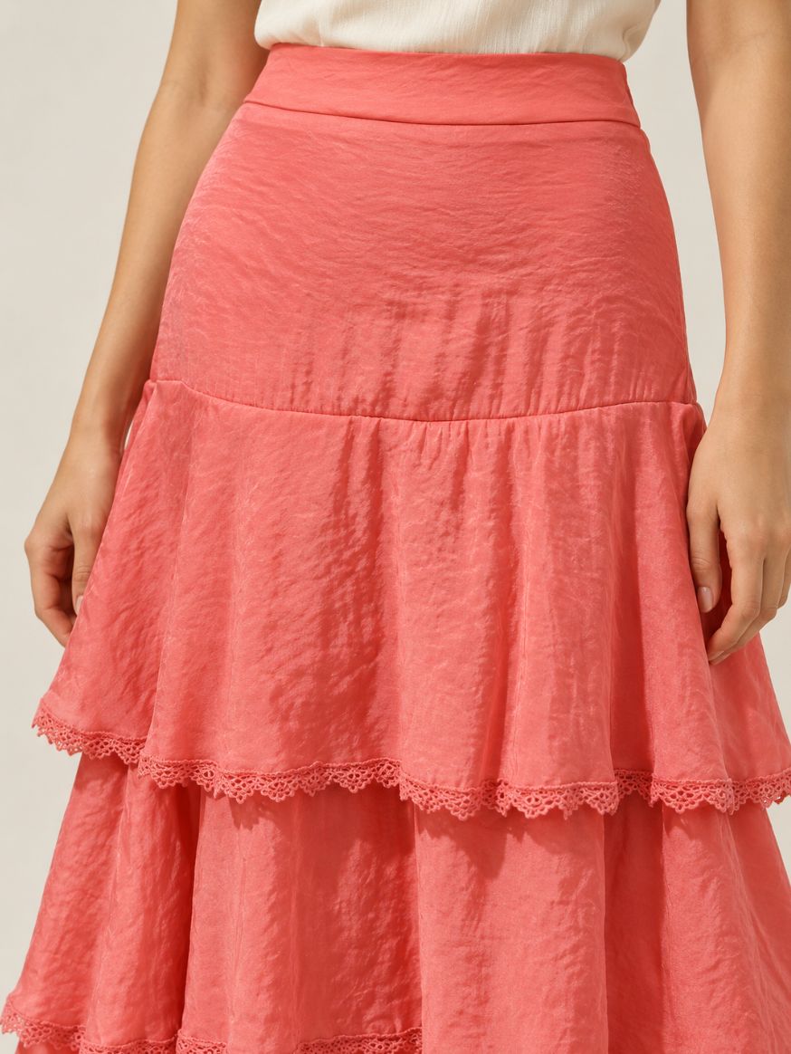 Peach Ruffle Skirt